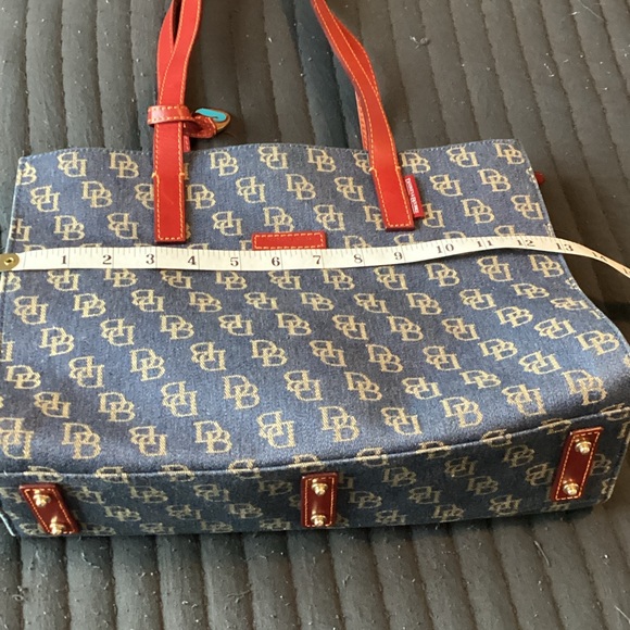 Dooney & Bourke Denim Blue Tote with Red Trim - Picture 4 of 10